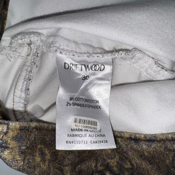 Free People Driftwood Burnt Print Bootcut Jeans Brown Size 30 Stretch velour - Picture 9 of 12